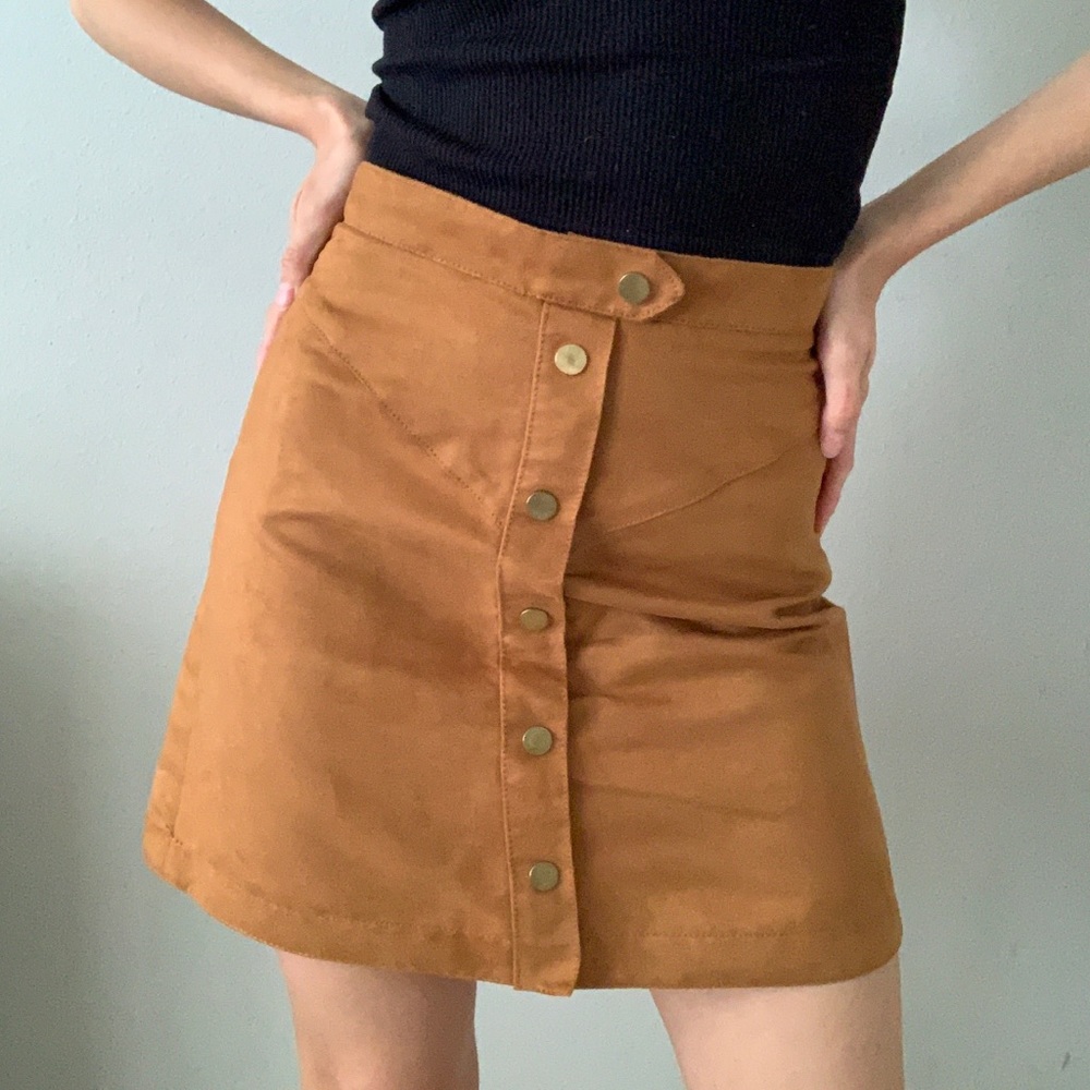 H&M Brown Button Down Skirt